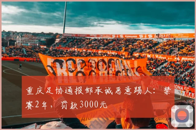 重庆足协通报邹承诚恶意踢人：禁赛2年，罚款3000元